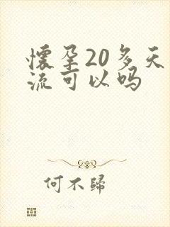 怀孕20多天药流可以吗