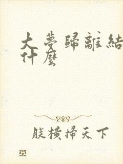 大梦归离结局是什么封面