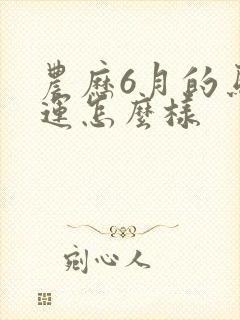 农历6月的马命运怎么样