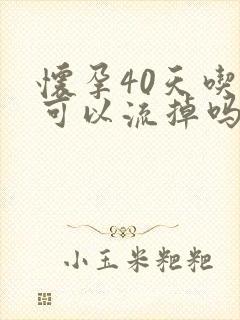 怀孕40天吃药可以流掉吗