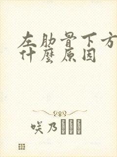 左肋骨下方疼是什么原因