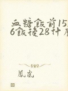 血糖饭前15.6饭后28什么情况