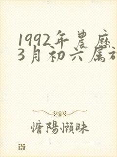 1992年农历3月初六属于啥命