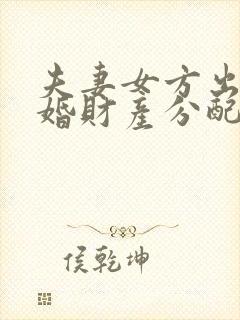 夫妻女方出轨离婚财产分配