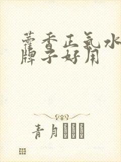 藿香正气水哪个牌子好用