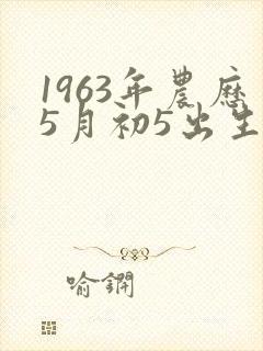 1963年农历5月初5出生命运封面