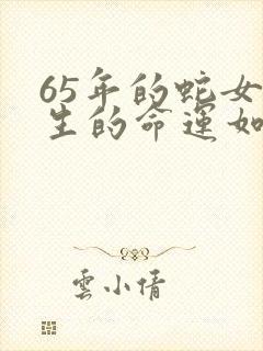 65年的蛇女一生的命运如何?封面