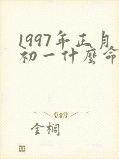 1997年正月初一什么命封面