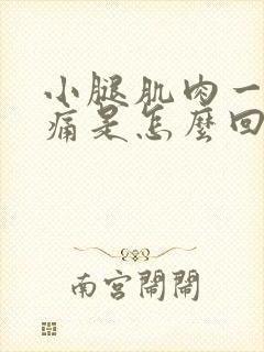 小腿肌肉一直酸痛是怎么回事