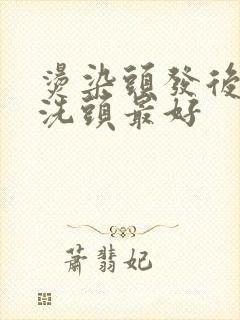 烫染头发后几天洗头最好