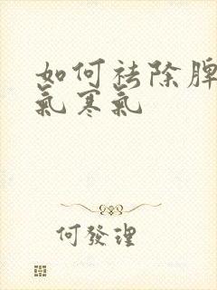 如何祛除脾胃湿气寒气