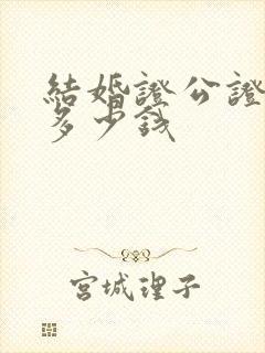 结婚证公证需要多少钱