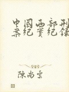 中国西部刑侦大案纪实纪录片