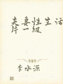 夫妻性生活黄色片一级