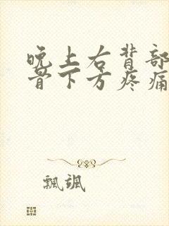 晚上右背部肩胛骨下方疼痛封面