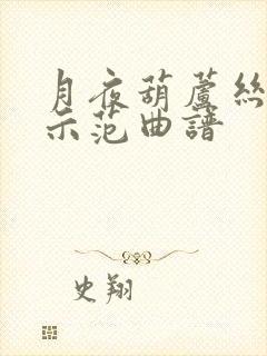 月夜葫芦丝独奏示范曲谱封面