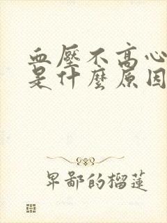 血压不高心率高是什么原因造成的