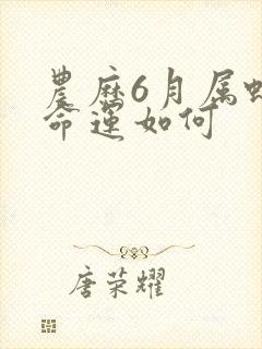 农历6月属蛇的命运如何封面