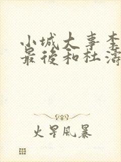 小城大事李秋萍最后和杜涛在一起了吗