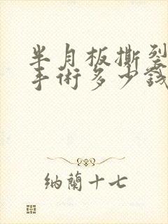 半月板撕裂三度手术多少钱