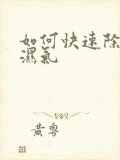 如何快速除体内湿气