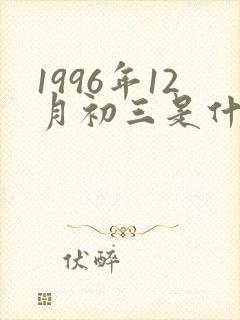 1996年12月初三是什么星座