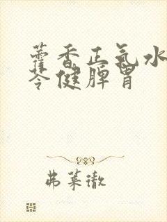 藿香正气水和参苓健脾胃