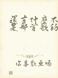 还有什么不能说是哪首歌的歌词