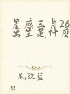 农历三月26日出生是什么命