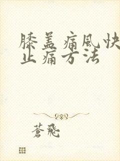 膝盖痛风快消肿止痛方法