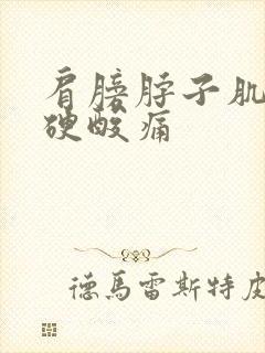 肩膀脖子肌肉僵硬酸痛