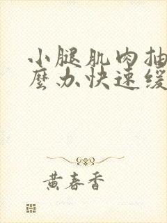 小腿肌肉抽筋怎么办快速缓解