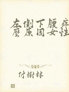 左侧下腹疼痛什么原因女性