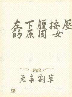 左下腹按压疼痛的原因 女