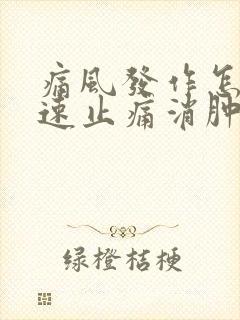 痛风发作怎样快速止痛消肿