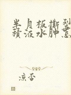 半月板撕裂膝盖积液水肿怎么治封面