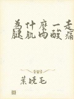 为什么一走路小腿肌肉酸痛