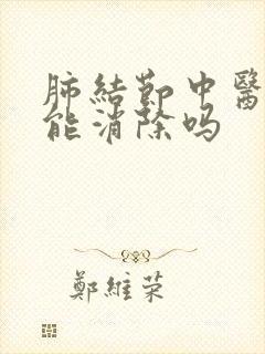 肺结节中医调理能消除吗