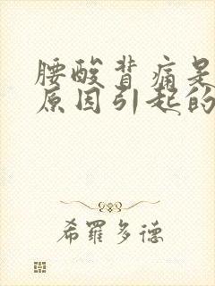 腰酸背痛是什么原因引起的怎么办