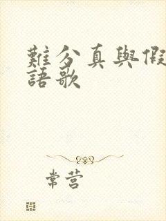 难分真与假 粤语歌封面