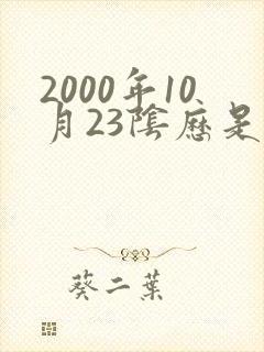 2000年10月23阴历是什么命运