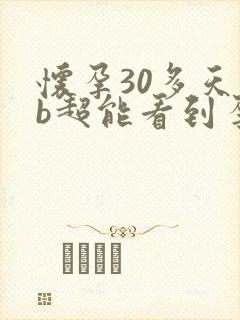 怀孕30多天做b超能看到孕囊吗封面