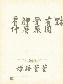 肩胛骨有点酸痛什么原因