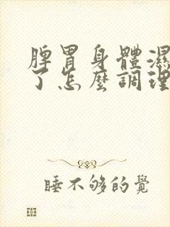 脾胃身体湿气重了怎么调理