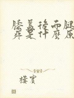 膝盖后面腿窝处疼是什么原因