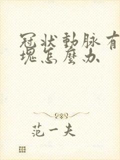 冠状动脉有了斑块怎么办