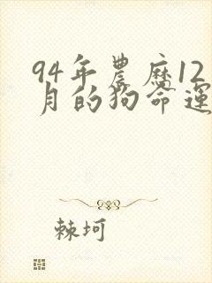 94年农历12月的狗命运如何
