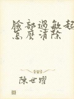 脸部过敏起疙瘩怎么消除