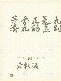 藿香正气丸与保济丸的区别