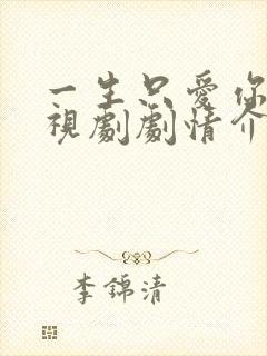 一生只爱你 电视剧剧情介绍封面